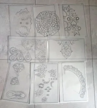 30 patrones vintage en papel vegetal. Cenefas