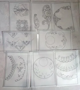 30 patrones vintage en papel vegetal. Cenefas