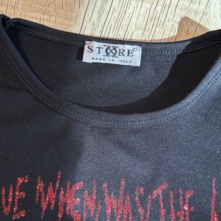 Y2k stile - Maglia nera con scritte glitter rosse