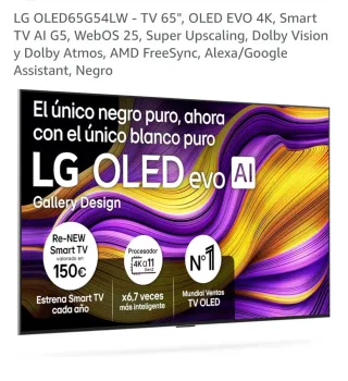 TV LG OLED 65G54 4K Smart TV