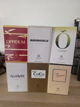 Lote 6 perfumes mujer Sunset World