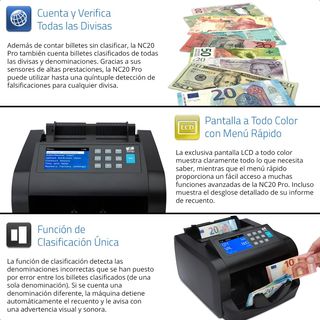 ZZAP NC20 Pro contador detector billetes falsos