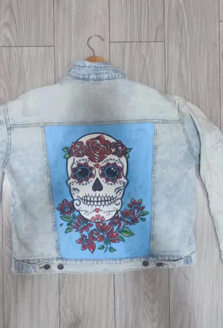 Cazadora vaquera pintada a mano