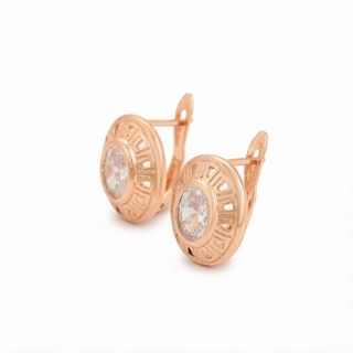 Conjunto Cobre Chapado Oro Rosa y Circonita