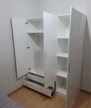 Armario modular madera color beige/marrón