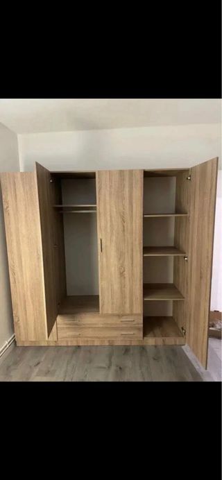 Armario modular madera color beige/marrón