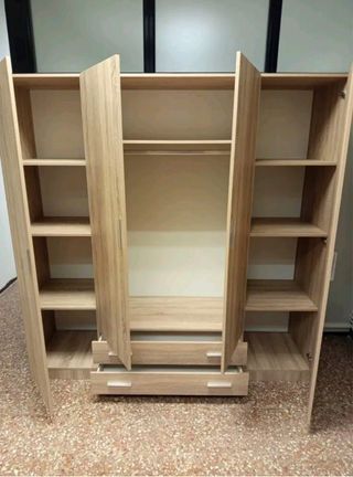 Armario modular madera color beige/marrón