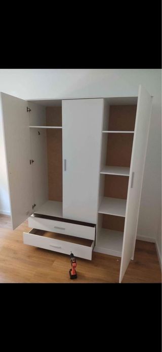 Armario modular madera color beige/marrón