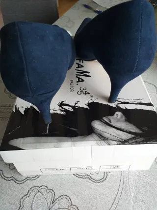 Zapatos de ante señora azul marino