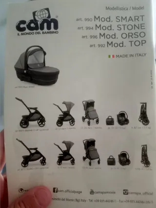 Carrito Bebé Cam Mod. SMART 990