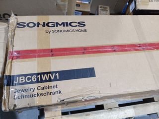 SONGMICS JBC61W - Espejo Joyero, Armario con LED, Organizador de Joyerías, Blanco