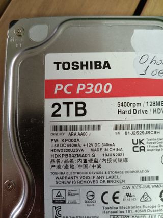 Disco Duro Toshiba P300 3.5" 2 TB SATA 3