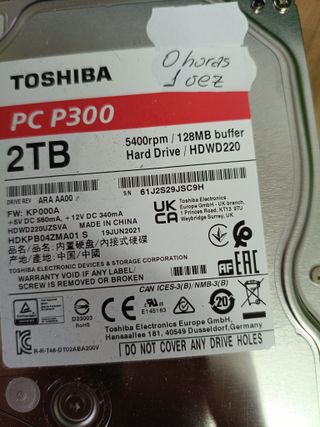 Disco Duro Toshiba P300 3.5" 2 TB SATA 3