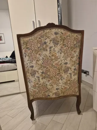 2 Poltrone Vintage Tessuto e Legno