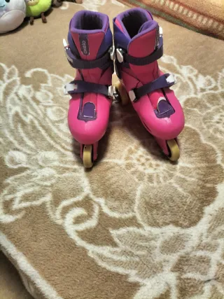 Patines ajustables T.32-34 Rosa/morado