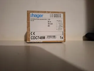 Interruptor Diferencial Hager 2P 40A 30mA