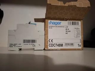 Interruptor Diferencial Hager 2P 40A 30mA
