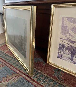 2 Láminas Doradas Marco Madera