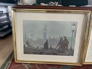 2 Láminas Doradas Marco Madera