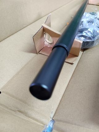 Amazon Basics Barra de Cortina Extensible con remates Redondos, de 91 a 183 cm, Color Negro