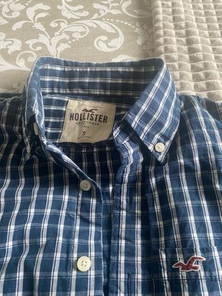 Camisa Hollister Cuadros Azul Talla S