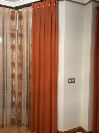 Cortinas Beige y Naranja