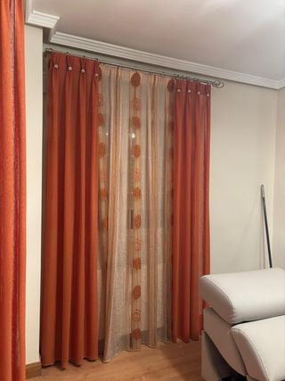 Cortinas Beige y Naranja
