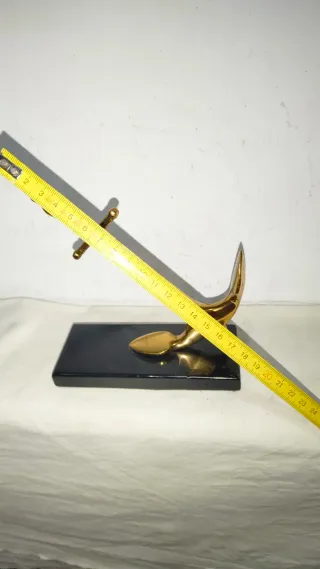 Antigua Escultura Figura Ancla Bronce Náutico