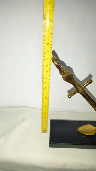 Antigua Escultura Figura Ancla Bronce Náutico