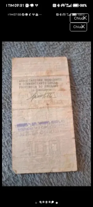 Miniassegno Banca Provinciale Lombarda 1977