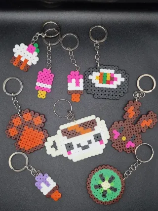 Lotto portachiavi pixel art Pyssla