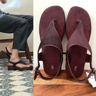 Sandalias Zara Piel y tachas T 39