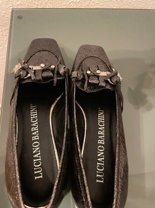 Zapatos planos Luciano Barachini grises talla 36