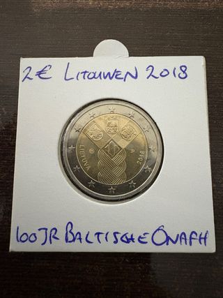 Moneda 2€ Lituania 2018