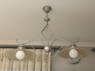 Lámpara de techo vintage cristal y metal