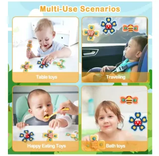 Juguetes giratorios con ventosas