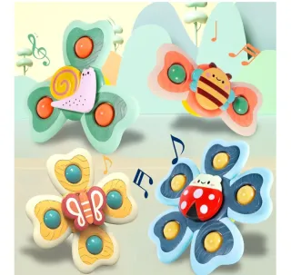 Juguetes giratorios con ventosas