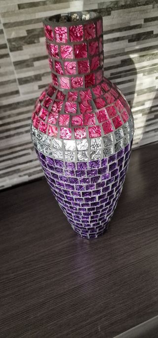 JARRON DE CRISTAL CON MOSAICO