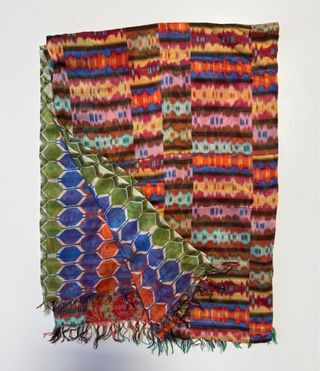 Sciarpa artigianale reversibile multicolor