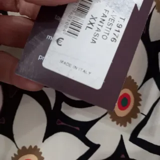 Abito midi elegante floreale nero XXL