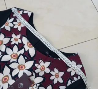 Abito midi elegante floreale nero XXL