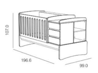 Cuna convertible NEST TRAMA + colchón NEMO My Baby