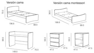 Cuna convertible NEST TRAMA + colchón NEMO My Baby