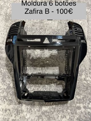 Moldura Zafira B 6 botões preto piano