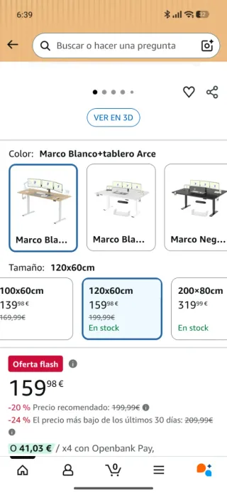 Mesa estudio elevable