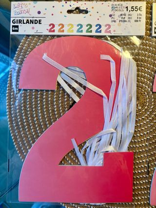 Guirnalda número 2 rosa