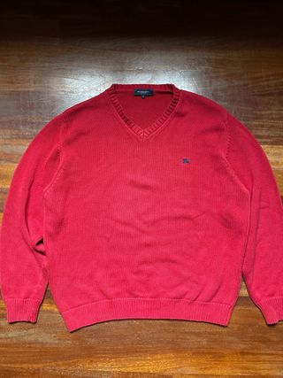 Jersey Burberry London Rojo Cuello Pico Talla 5(L)