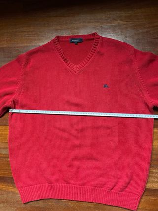 Jersey Burberry London Rojo Cuello Pico Talla 5(L)
