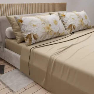 Set Lenzuola Cotone 4 Federe Nero Oro