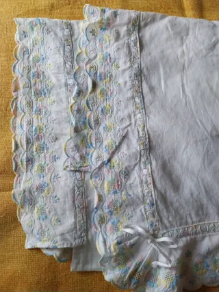 Lenzuolo matrimoniale in puro lino con passamaneri